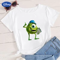 mike wazowski t shirt women 2021 fashion european stylish happy young girls can do anything o neck white top 90s hipster casual