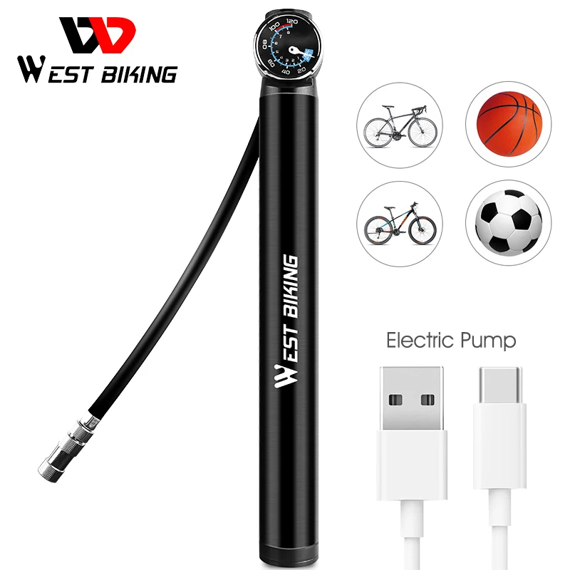 

Smart Electric Bicycle Pump 12.8V 120PSI with Hose Pressure Gauge USB Rechargeable MTB Road Bike Tire Air Pump Cycling Inflator