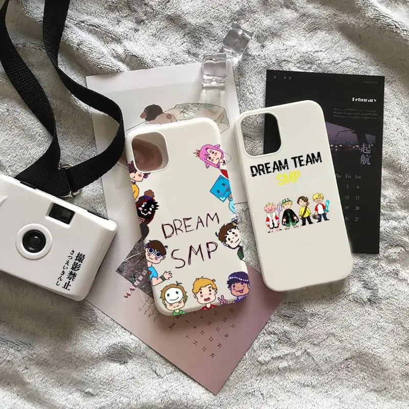 

Dream Smp Phone Case White Candy Color for iPhone 6 7 8 11 12 s mini pro X XS XR MAX Plus