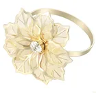 12 шт. кольцо для салфеток из сплава в форме цветка Стразы дизайнерские держатели для полотенец и салфеток украшение для свадебного стола