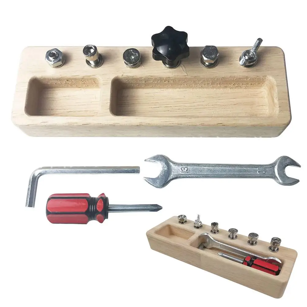 

Montessori Materials Screw Tools Board Screwdriver Fine Activity Practical Life Learning Toy For Toddlers