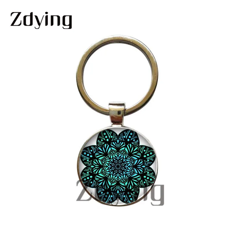 Zmo индийская Мандала фотография искусство купол Кольца Подвески Античная