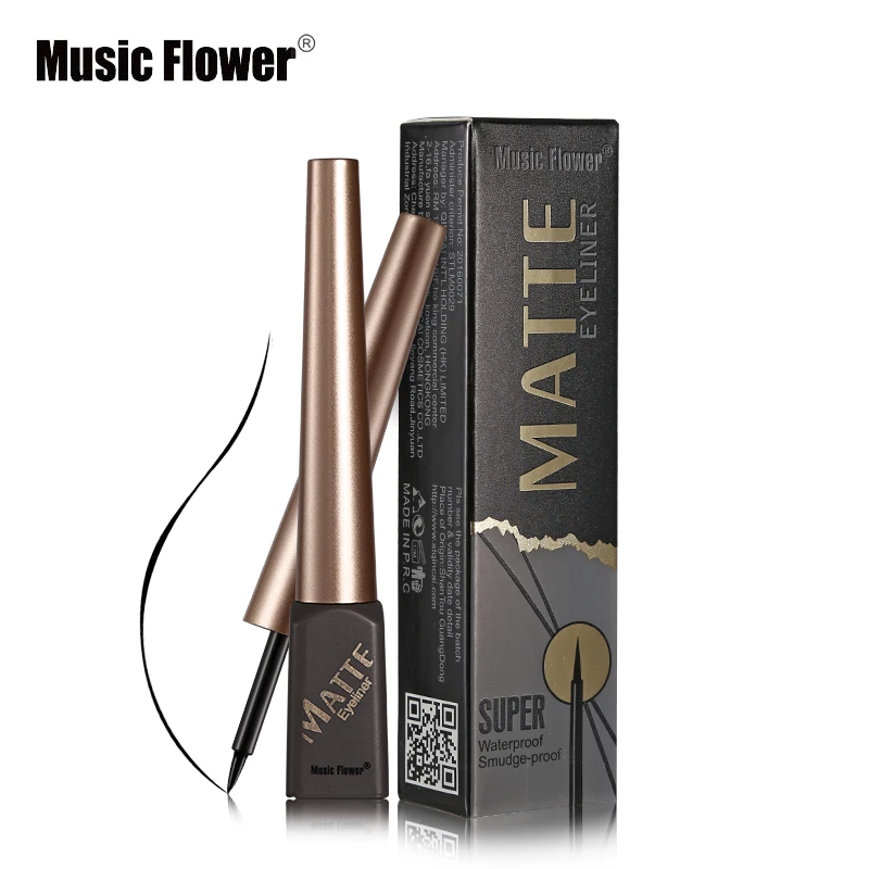 Подводка для глаз Music Flower Liqiud Водостойкая стойкая Черная быстросохнущая подводка