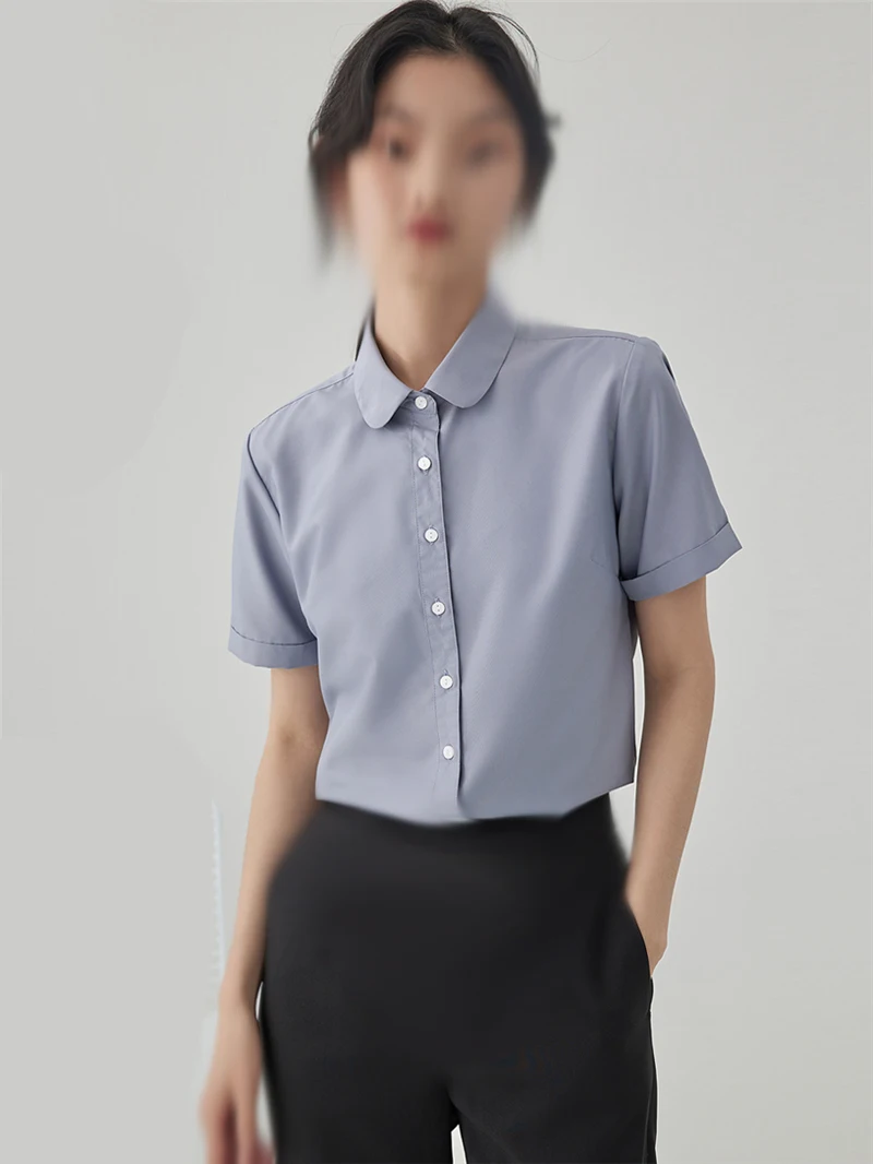 Женская летняя рубашка с коротким рукавом повседневный официальный костюм для