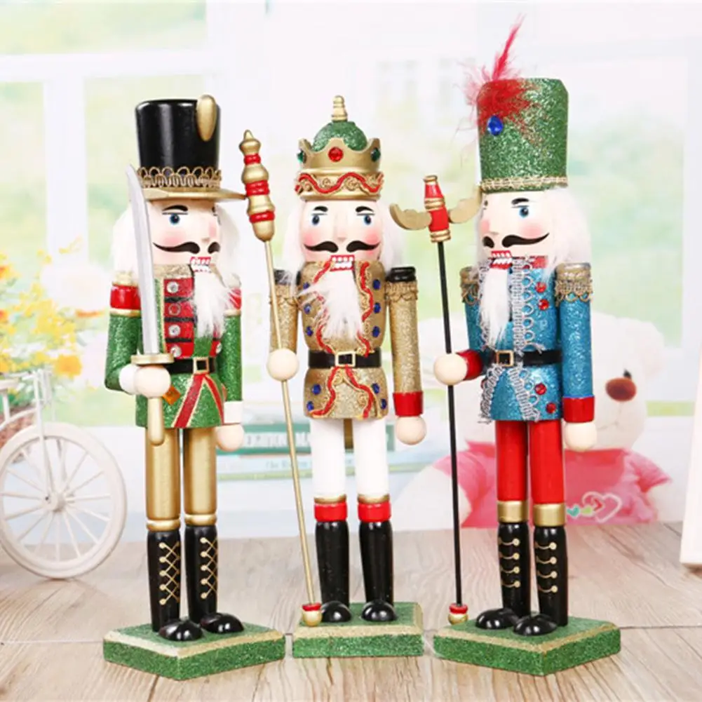 Рождественское украшение подарок 30 см деревянный расписной Щелкунчик кукольный