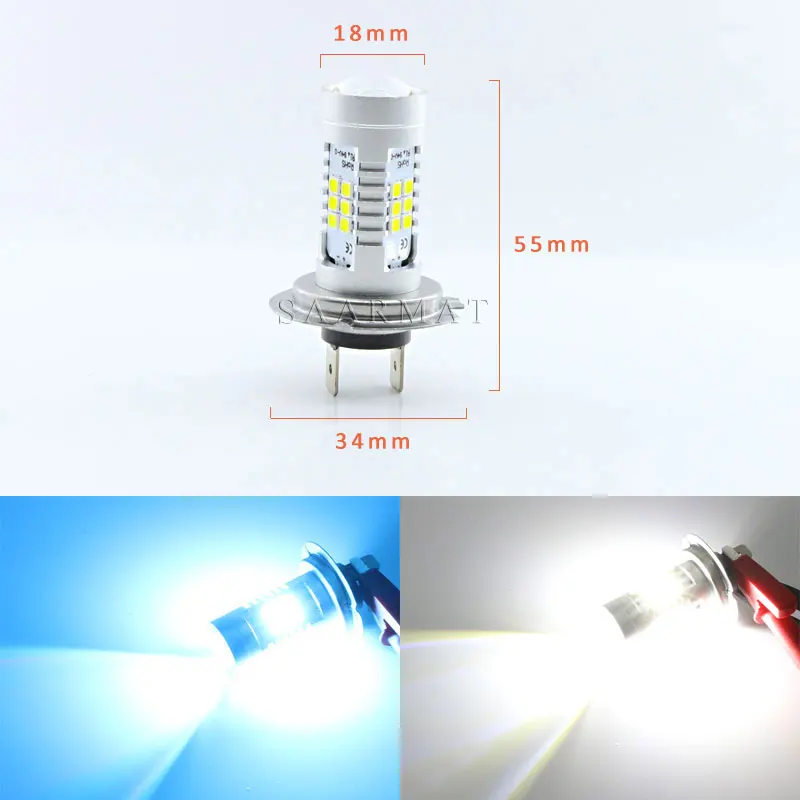 2 шт. H7 21 SMD светодиодный туман светильник DRL Противотуманные белый f: кристально
