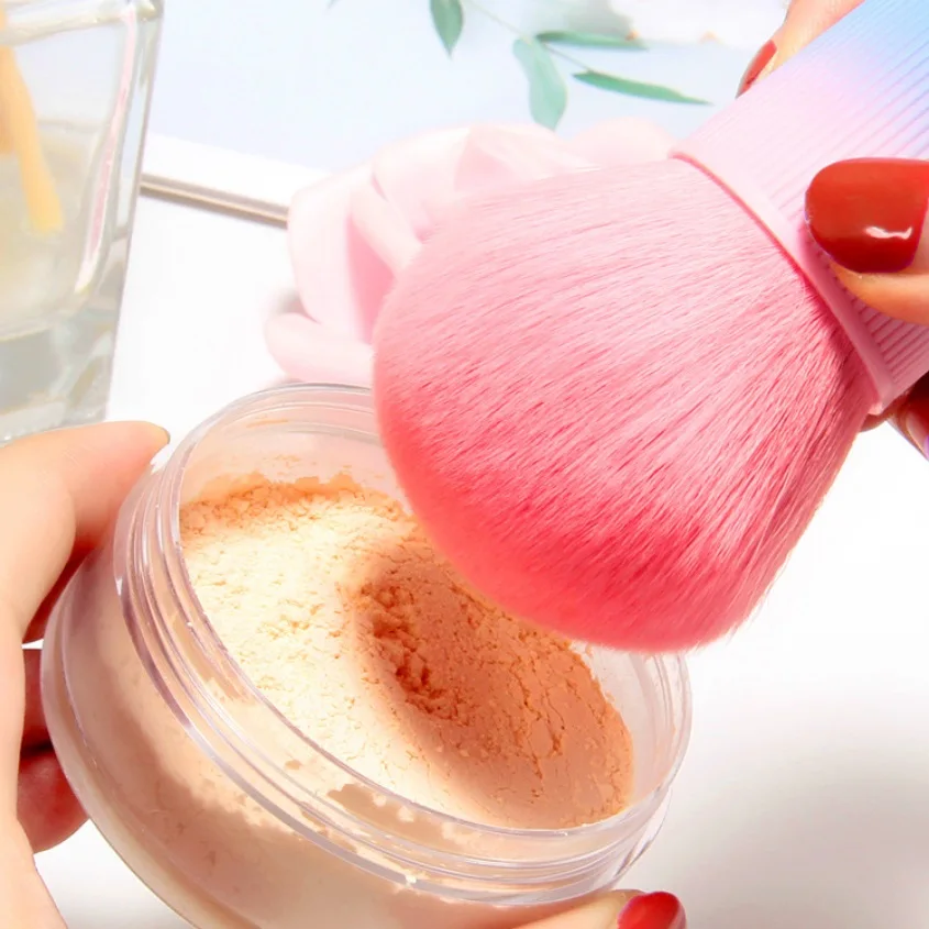 1 шт. профессиональная розовая кисть для лица/тела/щек Кабуки макияжа пудры