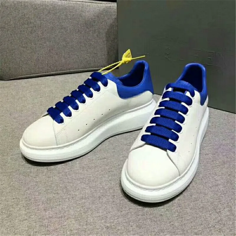 Простые Стильные белые туфли Цветные шнурки из натуральной кожи Мужская и