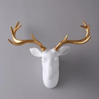european style black and white simulation deer head sculpture hanging crafts wall mural wall decor home decoration accessories