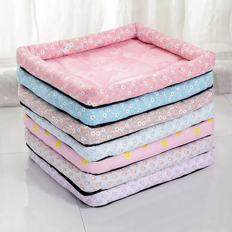 

Summer Cool Dog Mats Cushion Bed Breathable Ice Silk Pad Mattresses Cat Blanket Sofa Mat for Dog