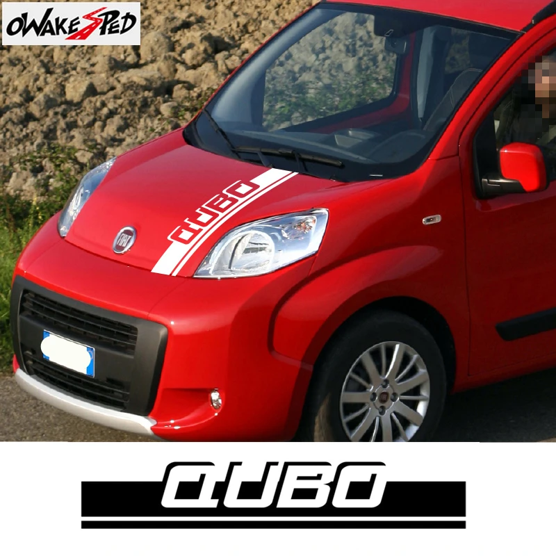 

1set Car Sport Styling Hood Sticker For Fiat Qubo Cover Engine Auto Bonnet Stripes Decor Stickers Body Vinyl Decals