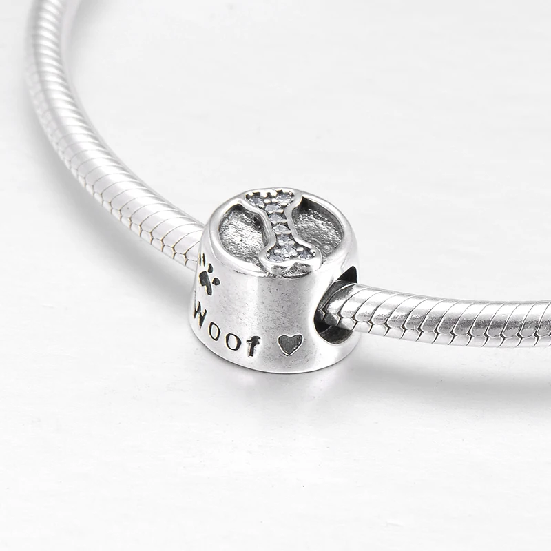 Женская серебряная чаша в форме собаки с рисунком виде кости женское ювелирное