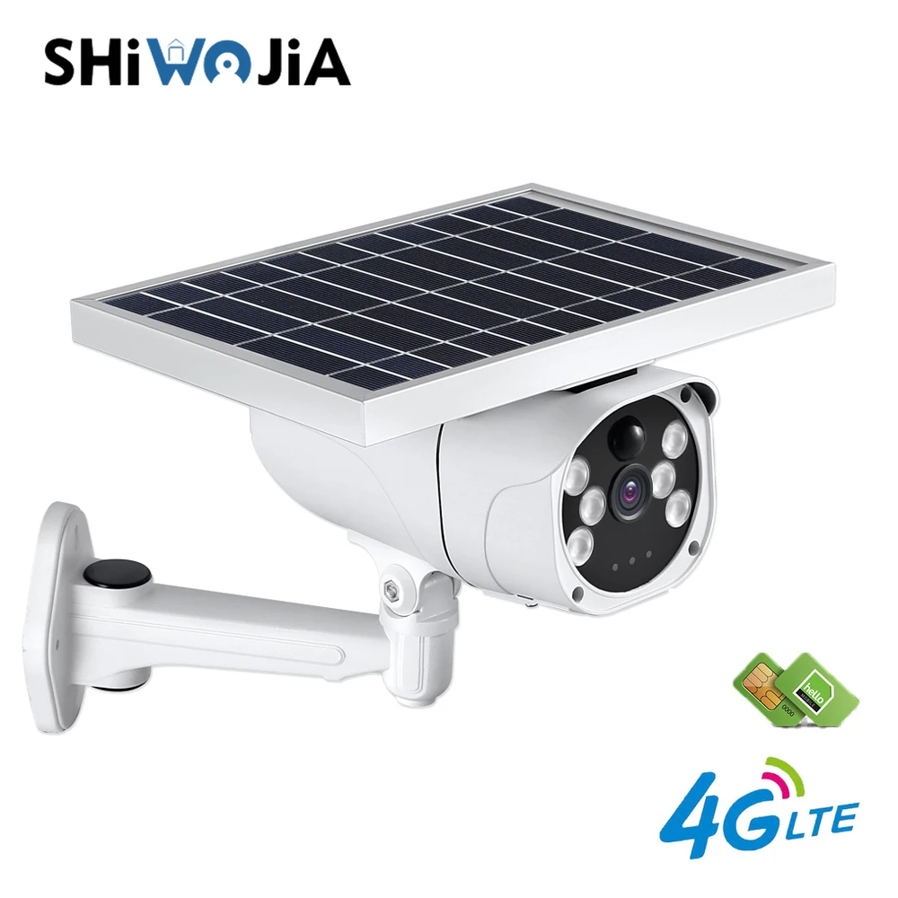 SHIWOJIA камера безопасности ip с солнечной батареей 4G аккумулятор sim картой 1080p wifi
