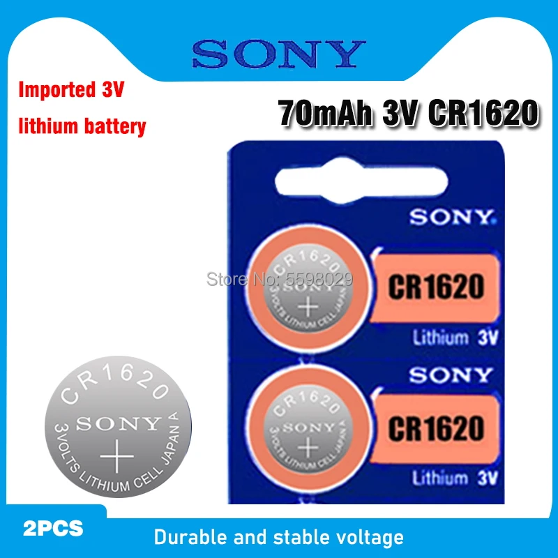

2pcs/lot Sony 100% Original CR1620 Button Cell Battery For Watch Car Remote Key cr 1620 ECR1620 GPCR1620 3v Lithium Battery