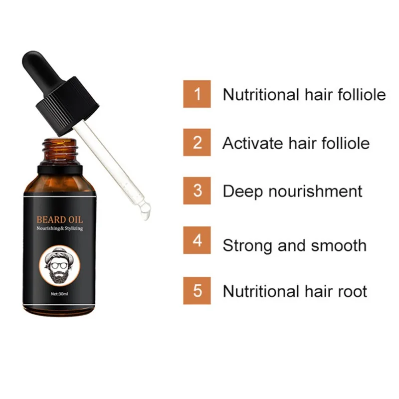 

30ml Soften Hair Growth Nourishing For Men Beard Care Products Anti Hair Loss Organic Beard Oil New Moisturizing Beard Oil