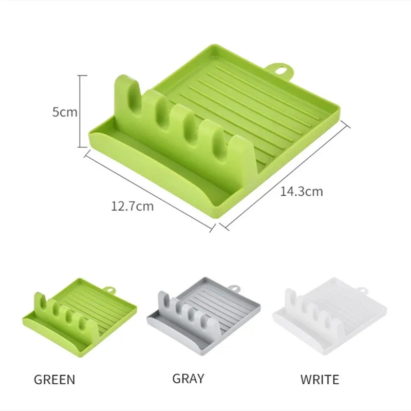 

Kitchen Spoon Holders Fork Spatula Rack Plastic Spoon Rest Chopsticks Holder Non-slip Spoons Pad Shelf Organizer Kitchen Utensil