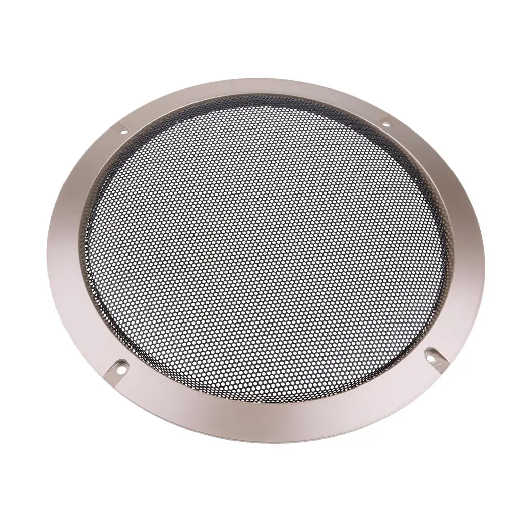 

8 Inch Speaker Grills Cover Case with 4 pcs Screws for Speaker Mounting Home Audio DIY 225mm Outer Diameter Gold