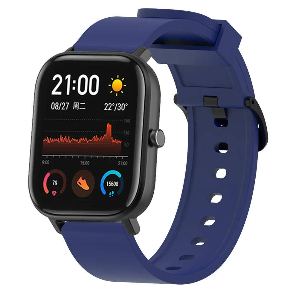Ремешок силиконовый для Xiaomi Amazfit Bip Band 20 мм мягкий спортивный браслет смарт-часов