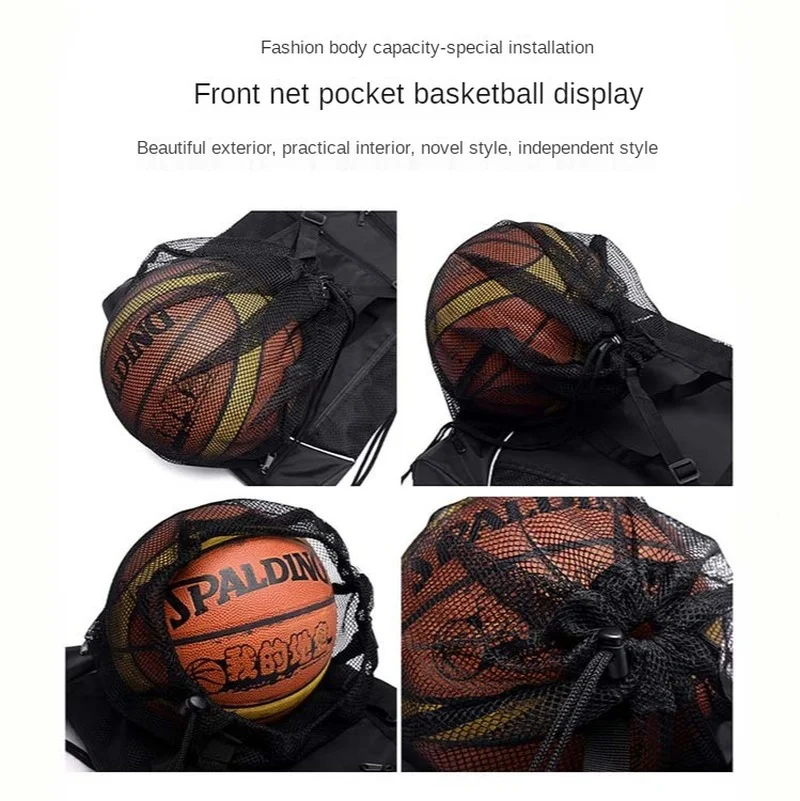 Basketball Backpack Nylon Large Space Waterproof and Sweat-proof Durable Sports Bag Travel Bag Riding Bag Helmet Cover