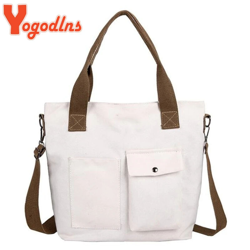 Yogodlns простые однотонные холщовые хозяйственные сумки женские