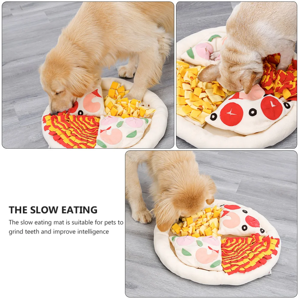 

Pet Feeding Training Mat Pizza Shape Pet Sniff Pad Slow Food Feeding Cushion
