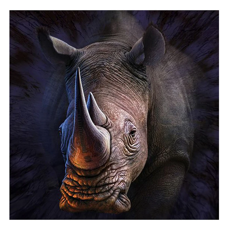 

Diamond Painting Rhinoceros King Full Square/Round Diamond Embroidery Animal Pattern Cross Stitch Mosaic Home Decor