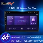 Автомобильная интеллектуальная система NaviFly 7862, 6 ГБ + 128 ГБ, QLED, 1280x720, Android, все в одном, для VW, Volkswagen, Golf, Polo, skoda rapid