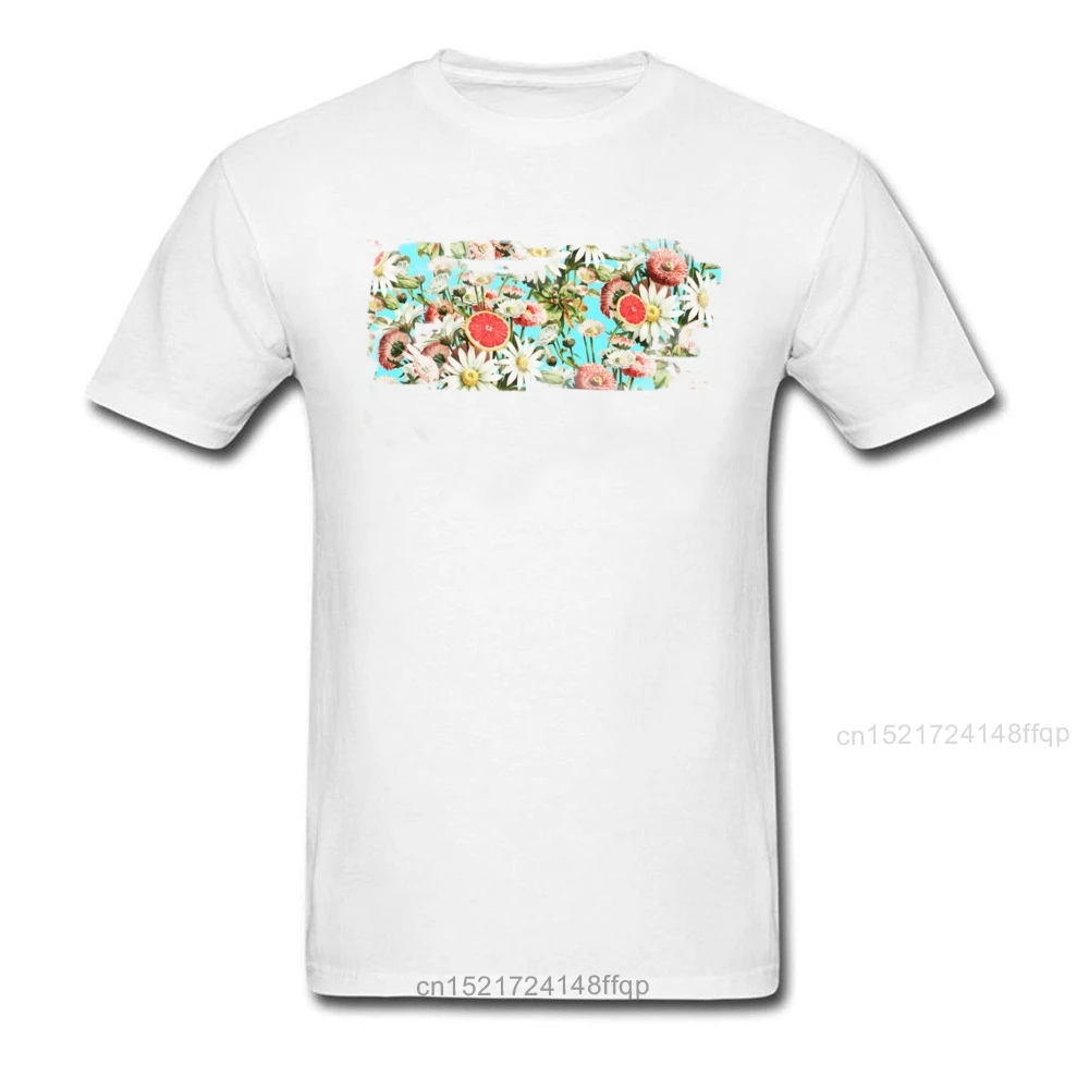 Футболка мужская хлопковая с рисунком ботанического сада короткий рукав круглый