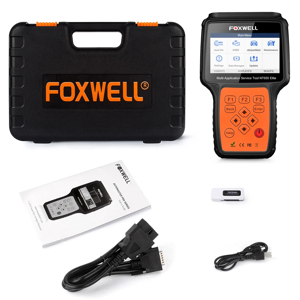 Диагностический инструмент FOXWELL NT650 Elite OBD2 считыватель кодов с ABS подушками