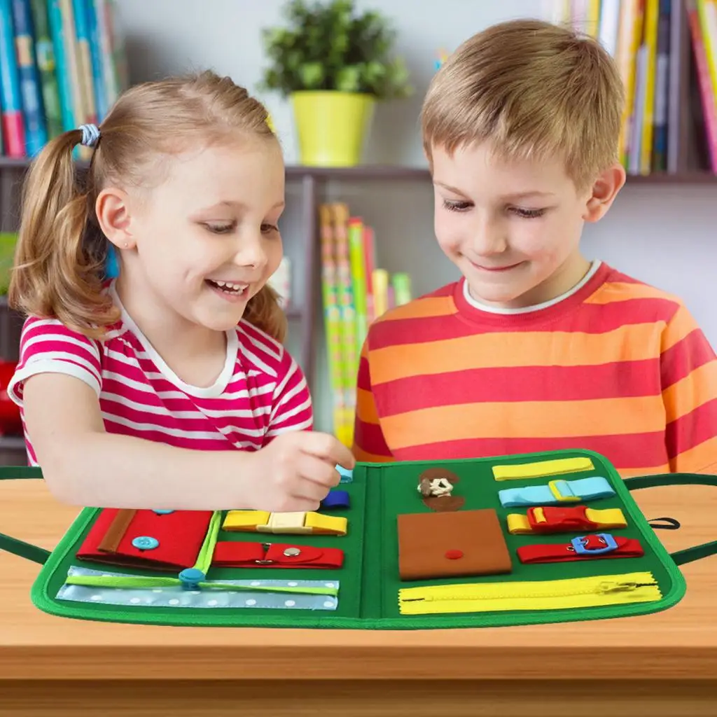 Montessori Busy Board Basic Skills Fine Motor Learning Teaching Aids