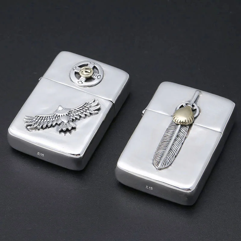Для женщин мужчин кулон Настоящее S990 стерлингового серебра Летающий перо орла