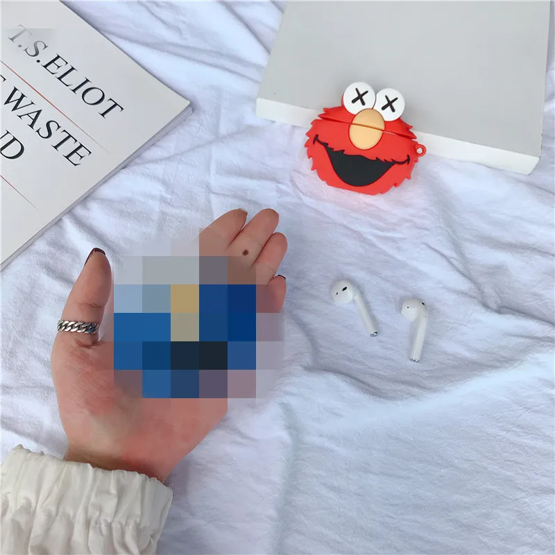 V-55 Смайлик авокадо брелок силиконовый чехол для Apple Airpods 1 2 аксессуары чехол Защитный чехол Сумка Коробка Чехол для наушников брелок - Цвет: V-55