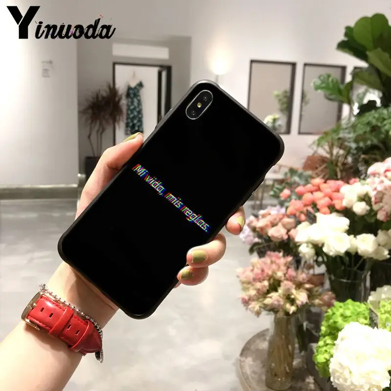 Yinuoda цветной текст на черном фоне DIY нарисованный красивый чехол для телефона iPhone