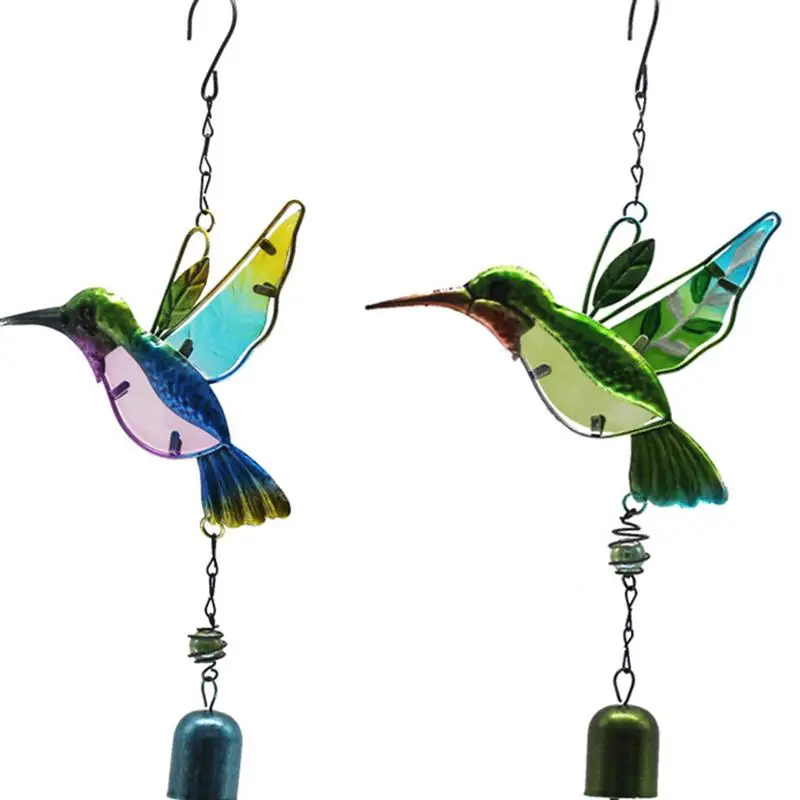Колибри колокольчик цветной рисунок металлические колокольчики декоративные
