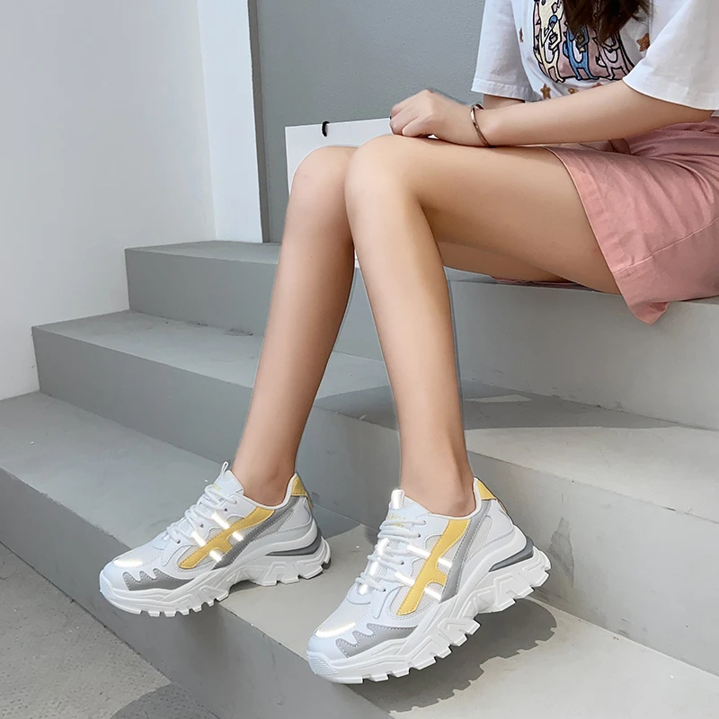 

2021 Platform Sneakers Women Sport Shoes Fashion Casual Breathable Ladies Trainers Thick Sole Sneakers Women Zapatillas De Mujer