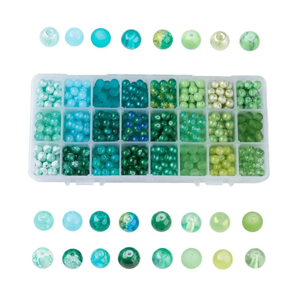 

648~720pcs/box Round Glass Beads Spacer Charms Beads for DIY Jewelry Making Necklaces Bracelets Earrings Findings 24 Colors