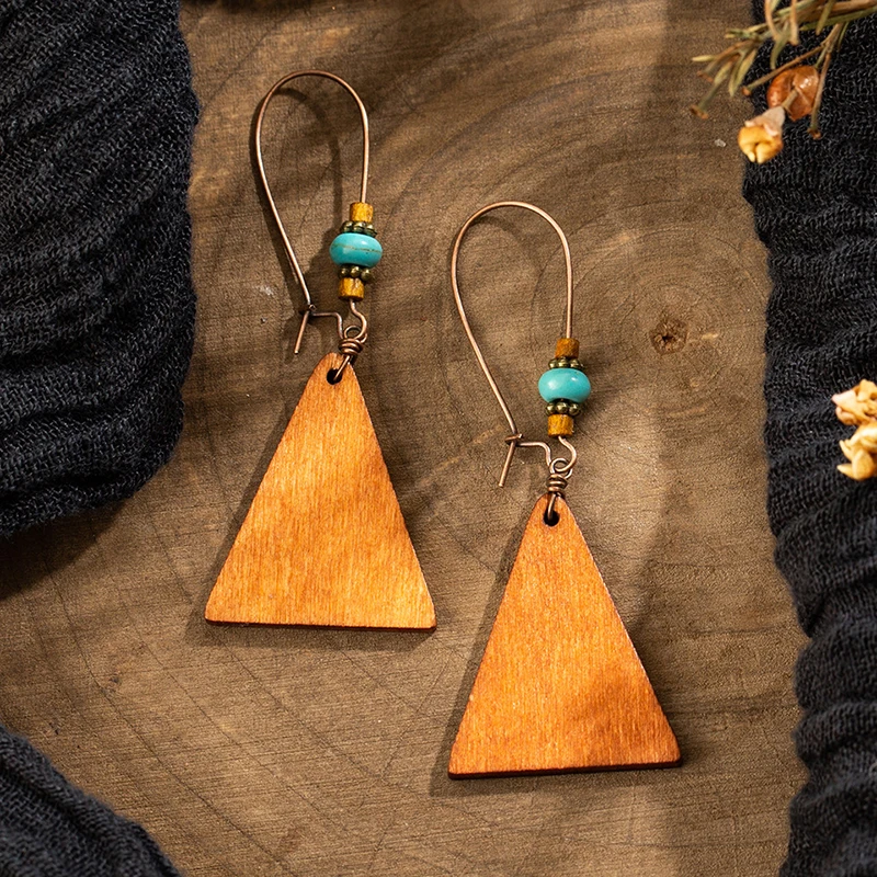 8 сезонов 2019 Новая мода натуральный Эльф Стиль дерево бохо шик Богемия серьги