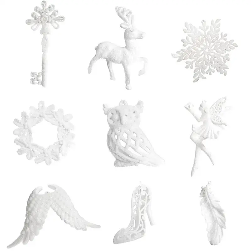 

Рождественское перо, Ангел, лось, подвесное украшение, рождественская елка, пластиковые подвесные рождественские украшения, подвесные для ...