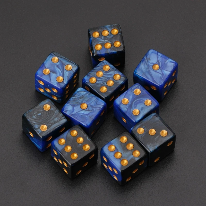 

10pcs 15mm Multicolor Acrylic Cube Dice Beads Six Sides Portable Table Games Toy Multi Sides Dice for Board Game