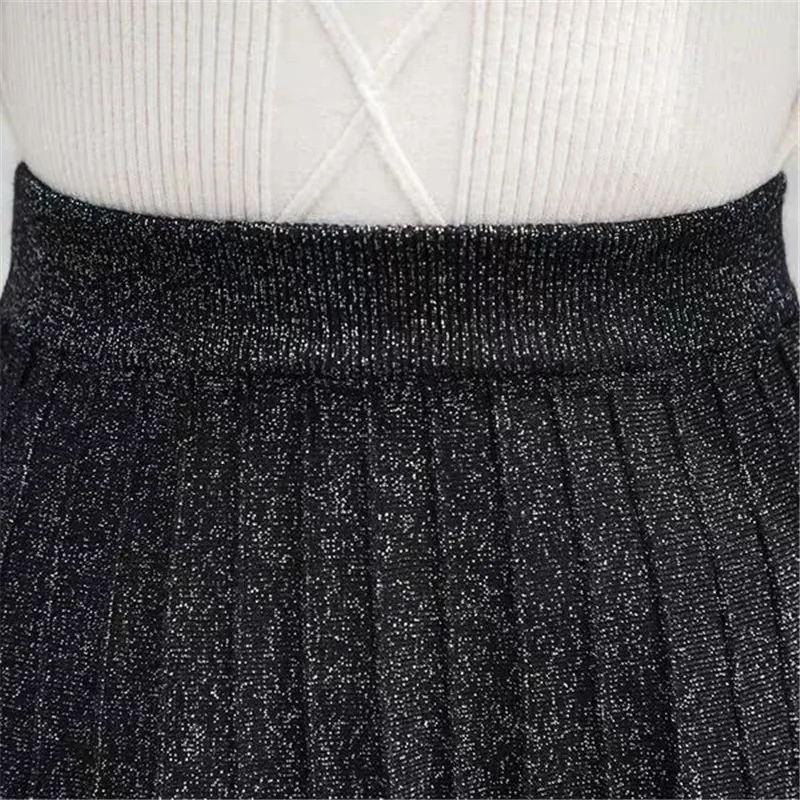 

Winter Women sweater skirt Casual Elastic High Waist Midi knitted Skirt A-line female solid elegant Skirts knit skirt female
