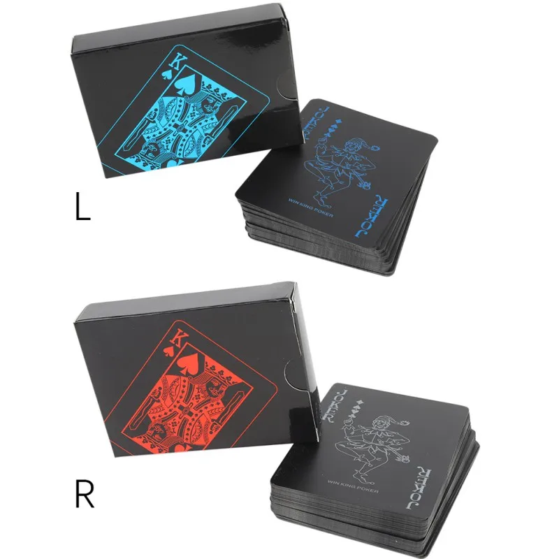 

NEW Creative Plastic Poker PVC Waterproof Playing Cards Luxury Cool Black Foil Poker Playing Cards Standard Size 52 + 2 Poker