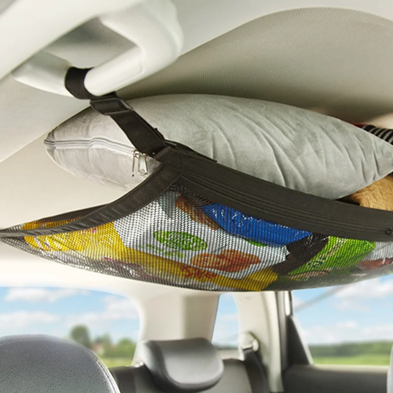 

Car Ceiling Storage Net Pocket-Universal Car Roof Interior Cargo Net Bag with Zipper Car Trunk Storage