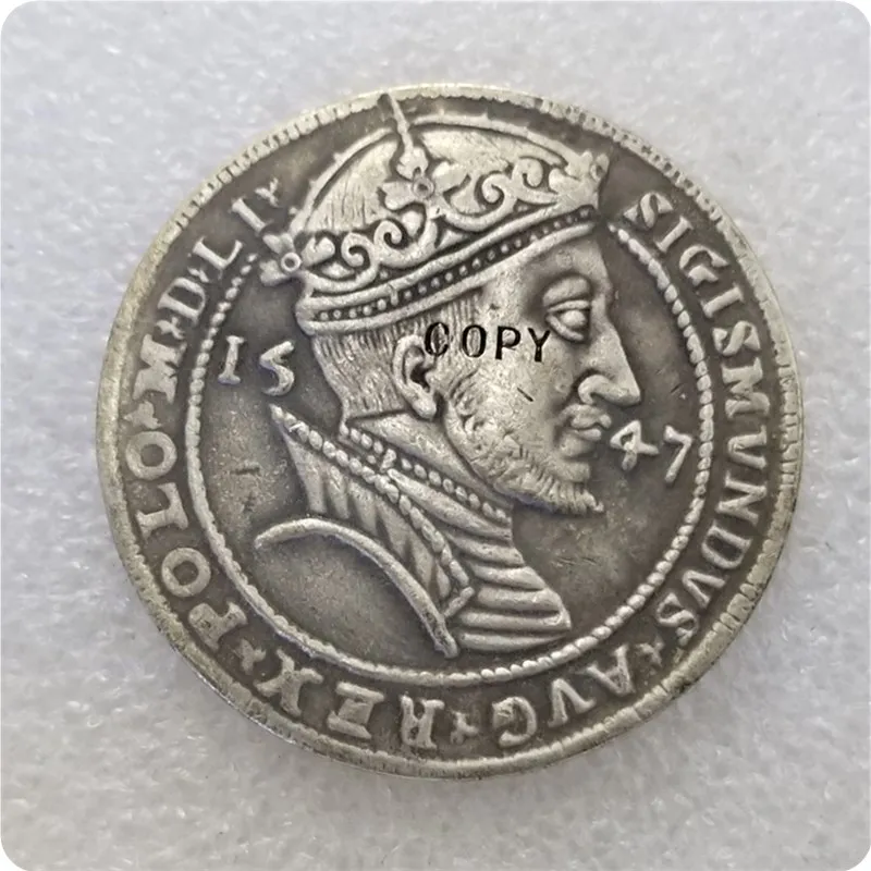 1547 Lithuania thaler Sigismund Augustus копия памятных монет искусственные монеты|Безвалютные