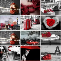 5d diy scenery diamond painting red rose full squareround diamond embroidery sexy lady mosaic hand crafts gift home decoration