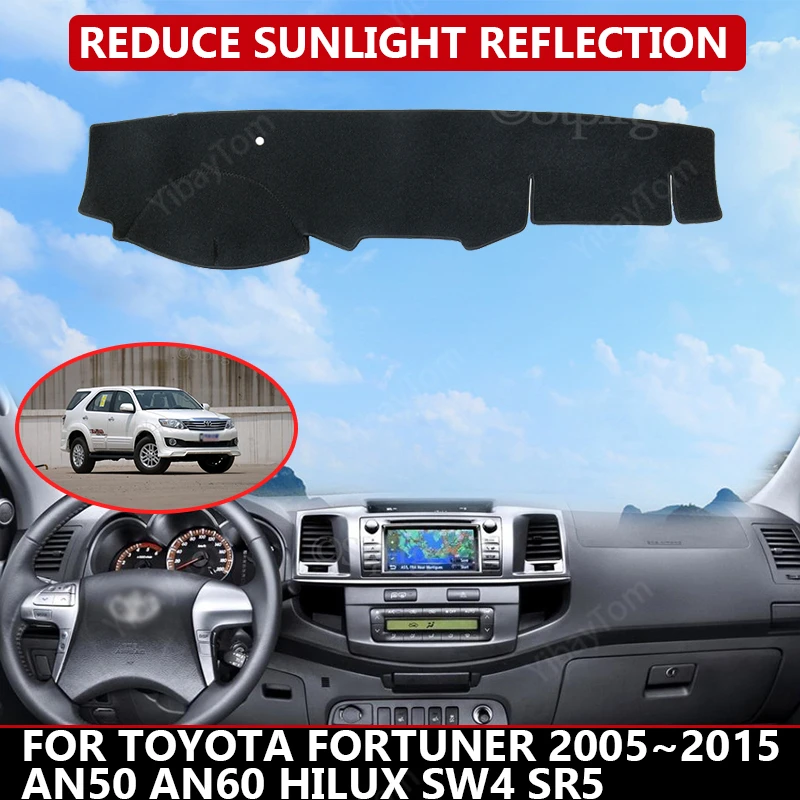 

Car Dashboard Cover for Toyota Fortuner 2005~2015 AN50 AN60 Hilux SW4 SR5 Mat Protector Sun Shade Dashmat Board Pad Auto Carpet