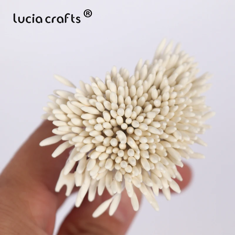 Lucia crafts 288 шт 2 мм матовый белый одна голова цветок Stamen DIY Pistil торт Декор Ремесло C1201