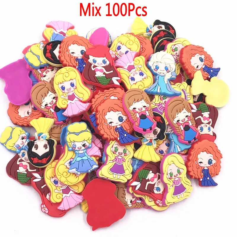 100 шт. Белоснежка Ариэль принцесса мультфильм ПВХ плоская задняя часть