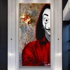 Маска с граффити Man TV Series La Casa De Papel, Картина на холсте, постер с фильмом, печать на стене, картина для гостиной, домашний декор на стену