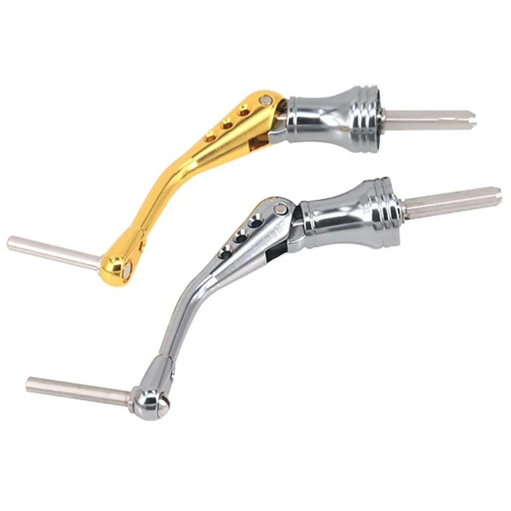 Рыболовная катушка из нержавеющей стали с ЧПУ складная ручка для спиннинга S