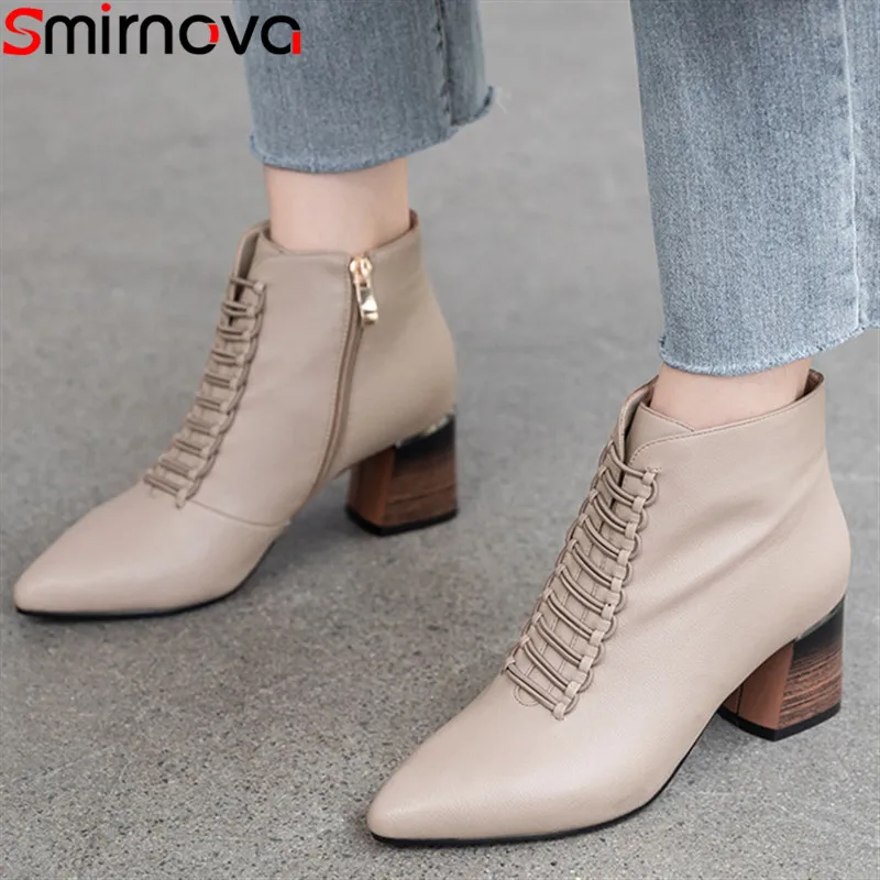 Smirnova Новое поступление 2020 зимние осенние женские сапоги с острым носком